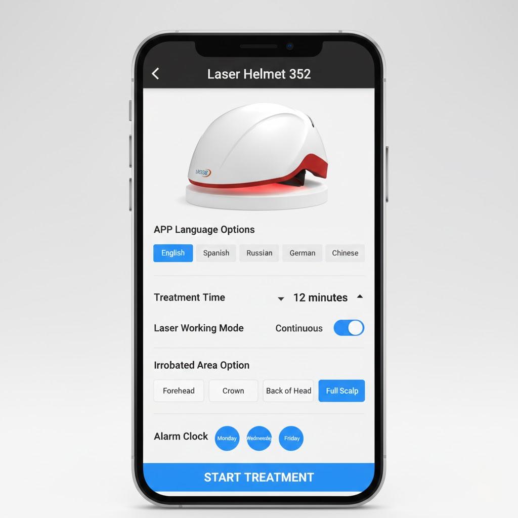 Лазерный шлем 352 с управлением APP